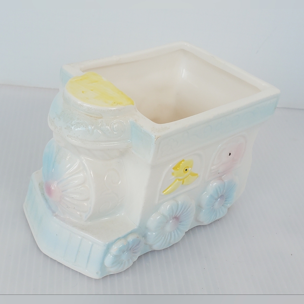 Rubens Originals Animal Train Planter Baby Nursery Chick Elephant Taiwan Vtg 80s